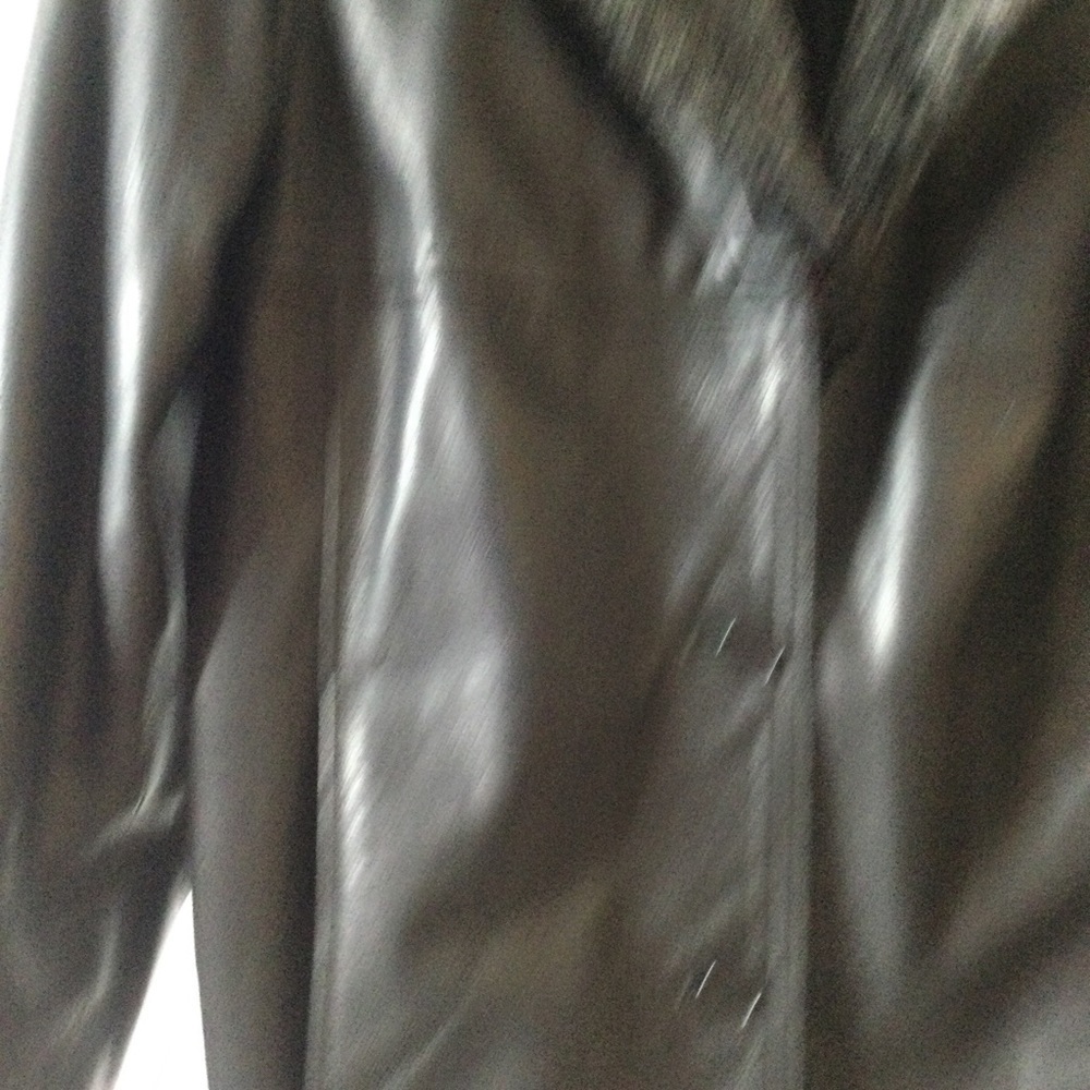 Soft black leather jacket, Fuax fur collar - Picture 6 of 14